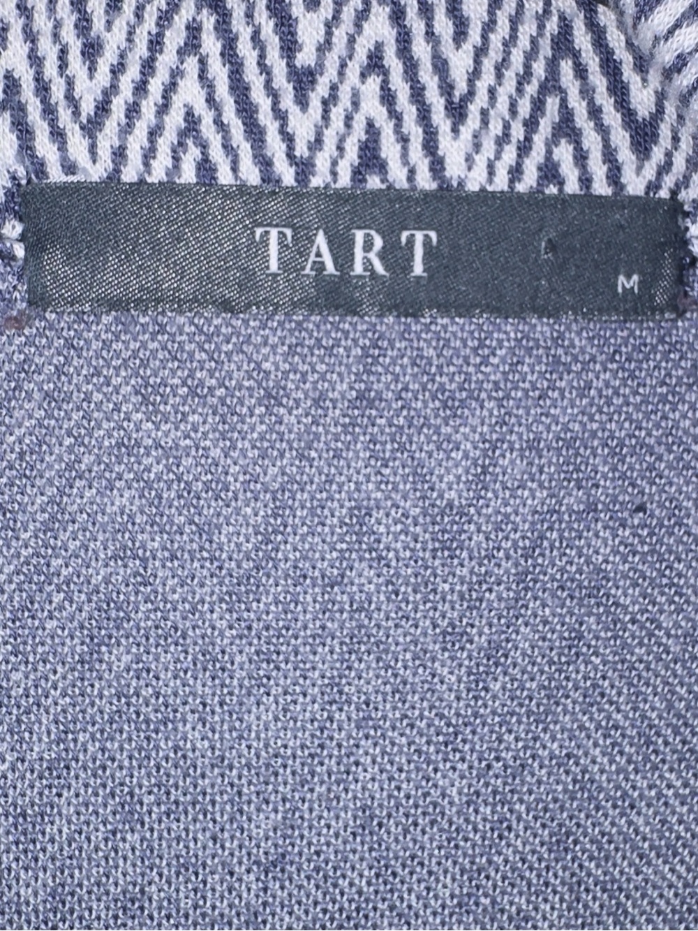 TART Collections Chevron Knit Blazer Jacket Medium Gray Blue Soft Stretch - Picture 3 of 15